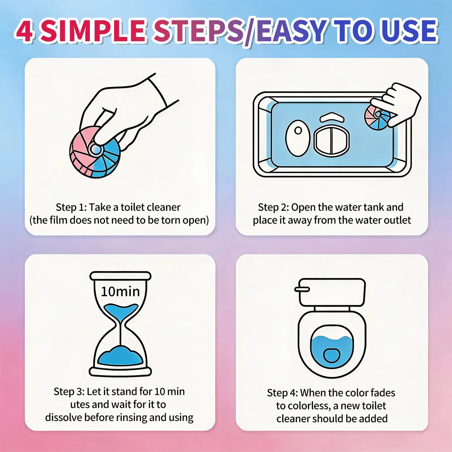 Calmsho Dual-Color Toilet Bowl Cleaner - 2-in-1 Clean & Deodorize