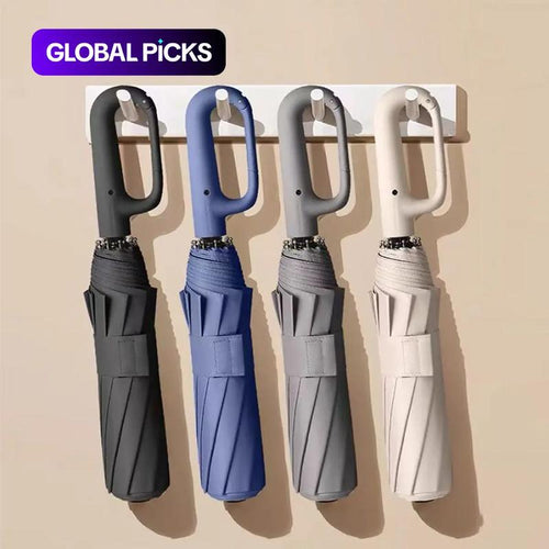 Automatic Folding Umbrella – Windproof, Waterproof & Compact ☔ with Loop Buckle for Everyday Carry 🌬️💧