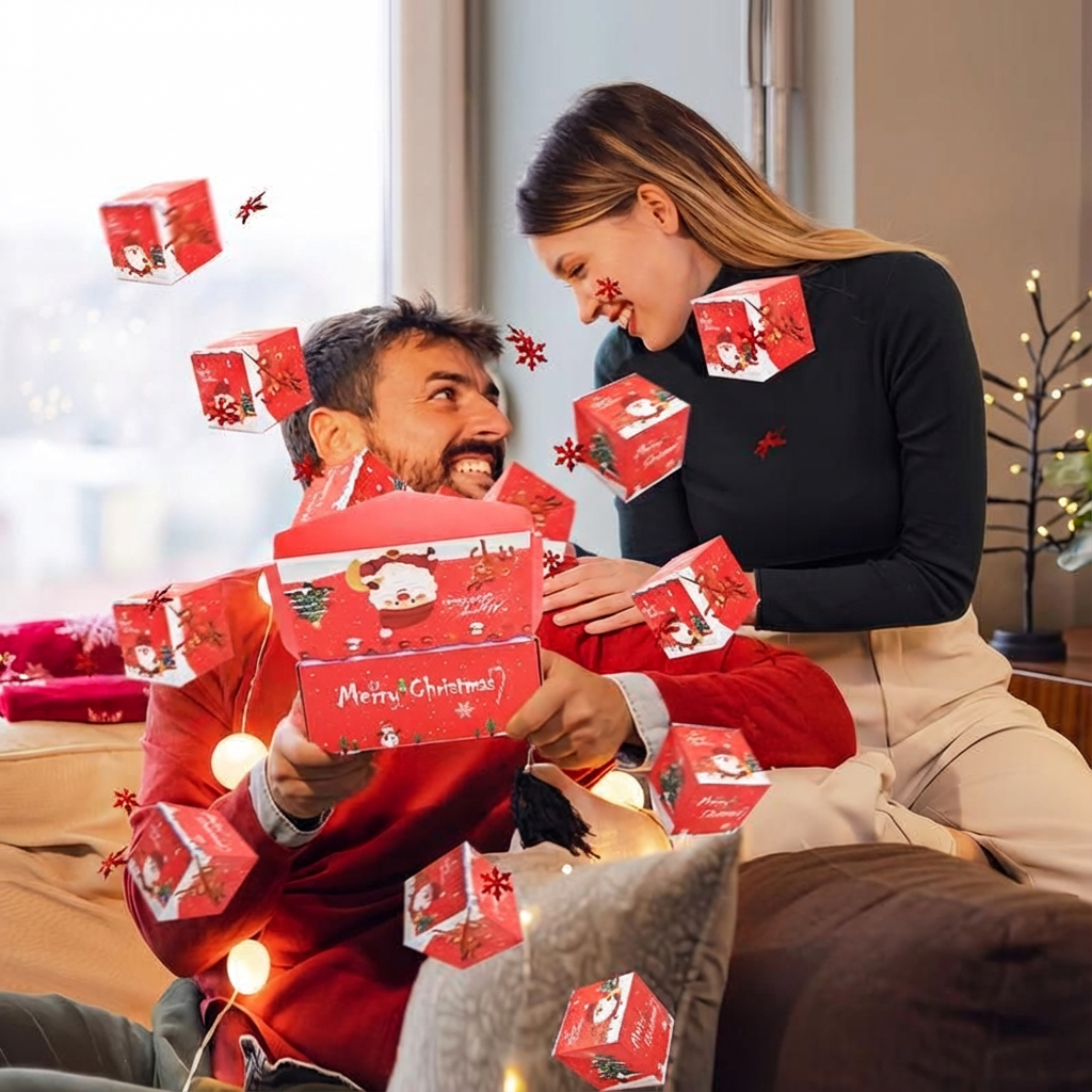 🎁Christmas Pop-up Surprise Gift BoxUnique Folding Bouncing Red Envelope Gift Box🎁