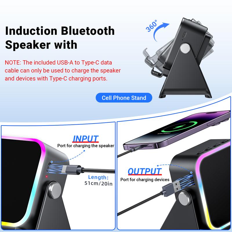 💎 5-IN-1 WIRELESS SPEAKER STAND! 💎 Induction Audio, Phone Holder & Ambient Light