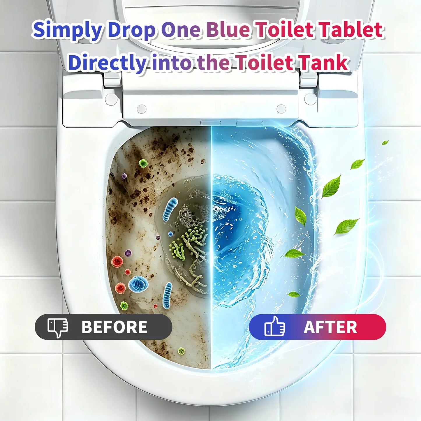 Calmsho Dual-Color Toilet Bowl Cleaner - 2-in-1 Clean & Deodorize
