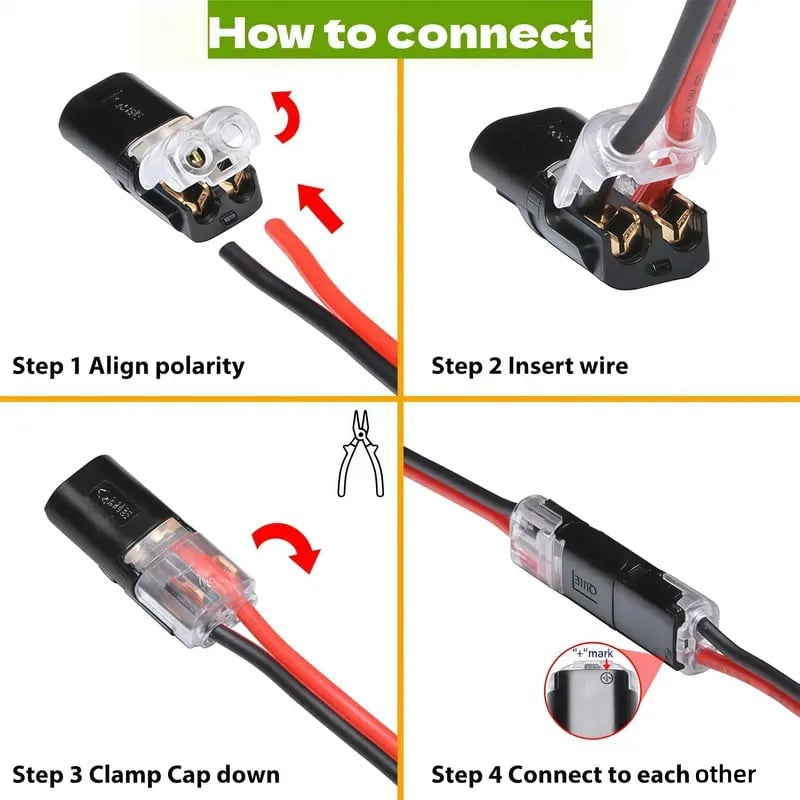 🔥🔥LED Light Strip 2-Pin Connectors – Solderless Plug-in Design