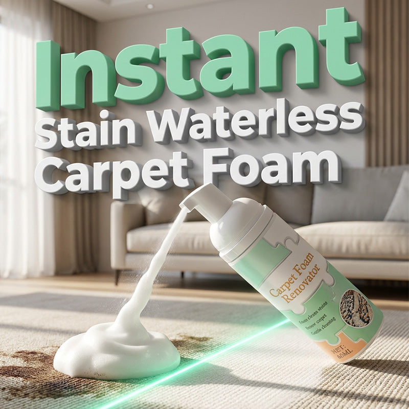 Instant Water‑Free Foam Stain Remover with Towel, Powerful No‑Rinse Cleanser for Carpets, Upholstery & Home Fabrics🧼